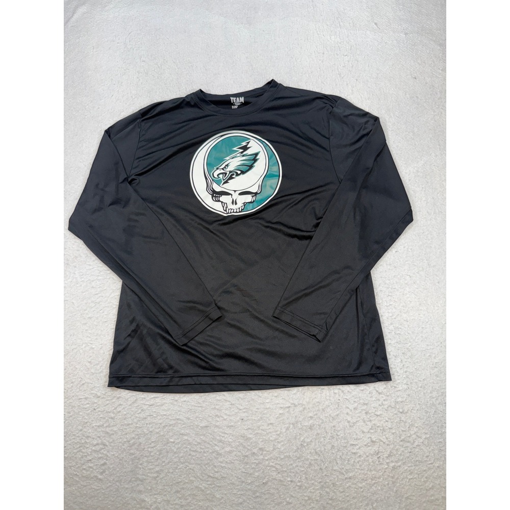 Team 365 Mens XL Philadelphia Eagles Grateful Dead Long Sleeve Shirt Black